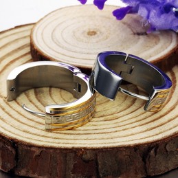 to Have a Long Story Wall Pattern Titanium Earrings 