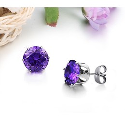 Well-known for Its Fine Quality Female Purple Titanium Earrings With Diamond