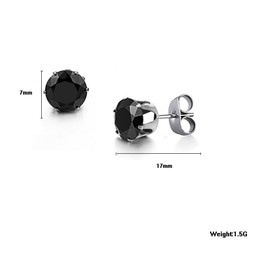 High Quality Male Black Titanium Earrings With Diamond