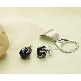 Reliable Reputation Black Titanium Earrings With Diamond