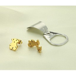 The Queen of Quality Female Bear Titanium Earrings 