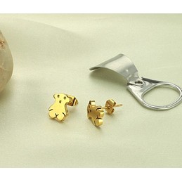 The Queen of Quality Female Bear Titanium Earrings 