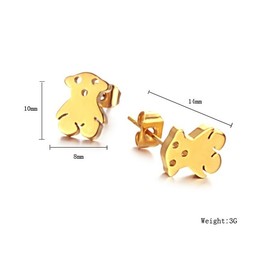 The Queen of Quality Female Bear Titanium Earrings 