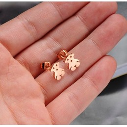 Quality and Quantity Assured Female Bear Shape Titanium Earrings 