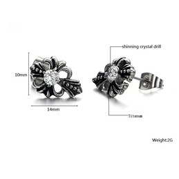 Reliable Quality Titanium Earrings With Rhinestone
