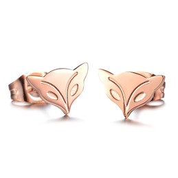 Superior Quality Female Fox Shape Titanium Earrings 
