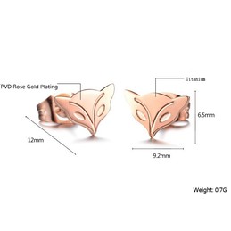 Superior Quality Female Fox Shape Titanium Earrings 