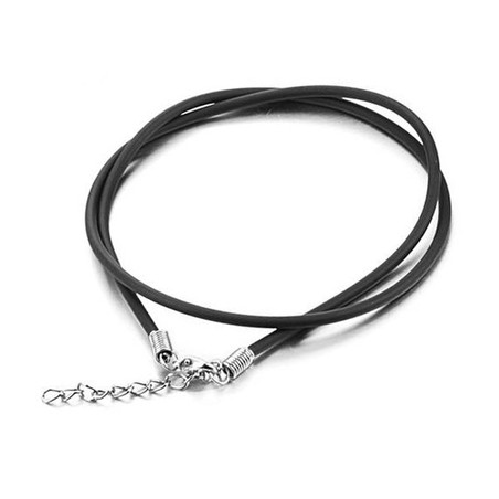 Quality and Quantity Assured Black Titanium Leather Chain 