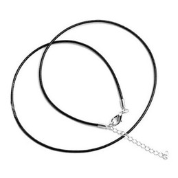 Quality and Quantity Assured Black Titanium Leather Chain 