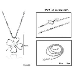 Easy to Use Female Clover Shape Platinum Plating Titanium Necklace 