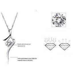 Stable Quality Female Platinum Plating Titanium Necklace With Diamond