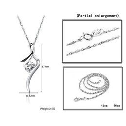 Stable Quality Female Platinum Plating Titanium Necklace With Diamond