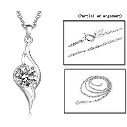 Quality and Quantity Assured Female Platinum Plating Titanium Necklace With Diamond