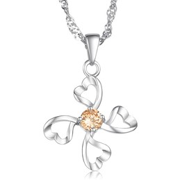 High Quality Female Platinum Plating Titanium Necklace With Diamond