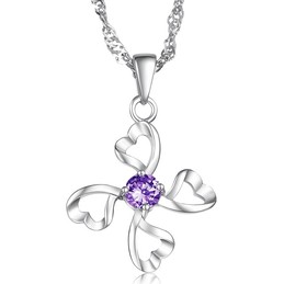High Quality Female Platinum Plating Titanium Necklace With Diamond