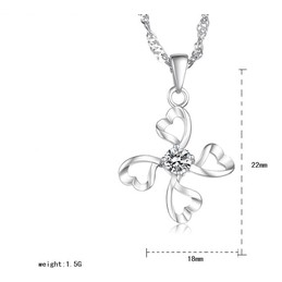 High Quality Female Platinum Plating Titanium Necklace With Diamond