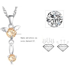 Stable Quality Female Purple Platinum Plating Titanium Necklace With Diamond