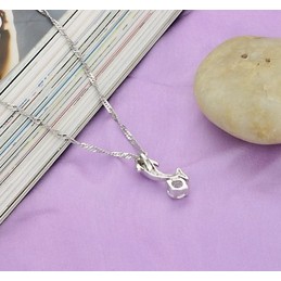 World-wide Renown Female Dolphin Shape Platinum Plating Titanium Necklace With Diamond