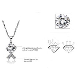 Reliable Quality Female Platinum Plating Titanium Necklace With Rhinestone