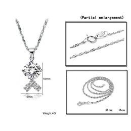 Reliable Quality Female Platinum Plating Titanium Necklace With Rhinestone