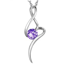Selling Well all over the World Female Purple Platinum Plating Titanium Necklace With Diamond