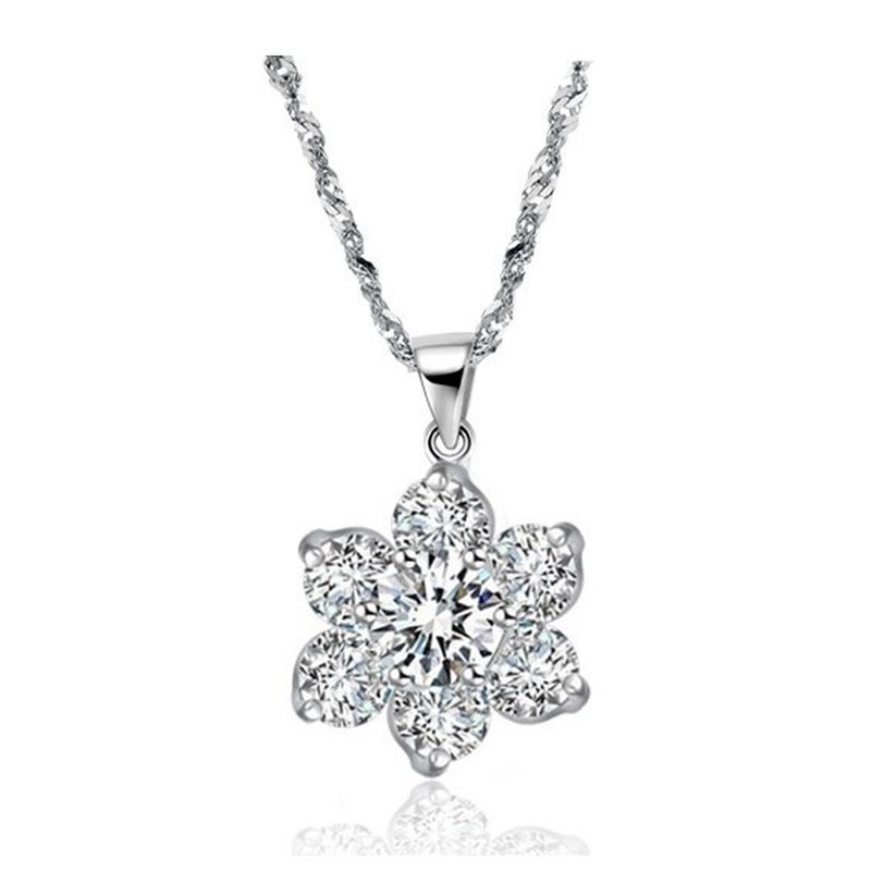 to Have a Long Story Female Platinum Plating Titanium Necklace With Rhinestone