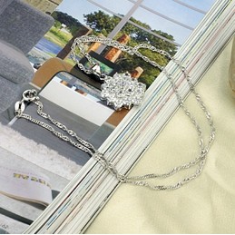Quality and Quantity Assured Female Starry Platinum Plating Titanium Necklace 