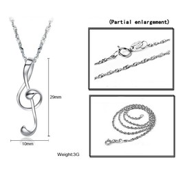 Reliable Reputation Female Musical Notation Platinum Plating Titanium Necklace 