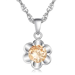 The Queen of Quality Female Pure Platinum Plating Titanium Necklace With Diamond