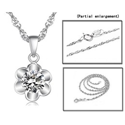 The Queen of Quality Female Pure Platinum Plating Titanium Necklace With Diamond