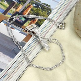 Wide Varieties Female Platinum Plating Titanium Necklace 
