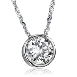 to Have a Long Story Female Platinum Plating Titanium Necklace With Rhinestone