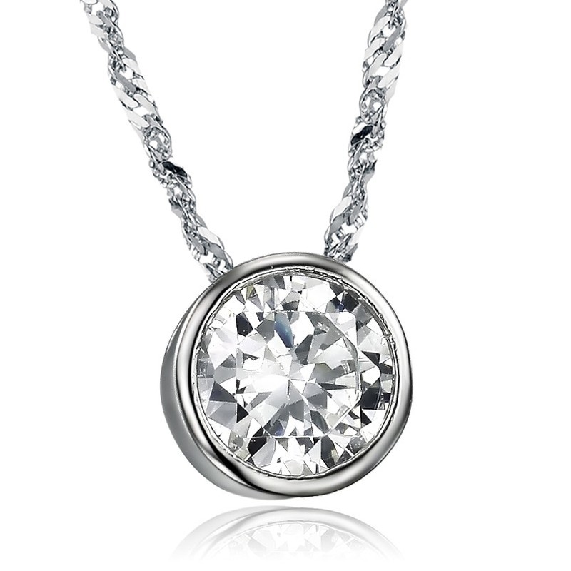to Have a Long Story Female Platinum Plating Titanium Necklace With Rhinestone