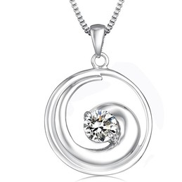High Quality Female Platinum Plating Titanium Necklace With Diamond