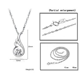 Wide Varieties Female Platinum Plating Titanium Necklace With Diamond
