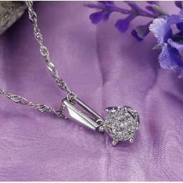 Reliable Reputation Female Platinum Plating Titanium Necklace With Diamond