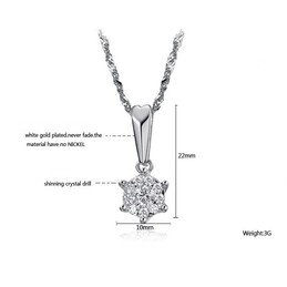 Reliable Reputation Female Platinum Plating Titanium Necklace With Diamond