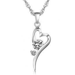 Wide Varieties Female Lock Shape Platinum Plating Titanium Necklace With Diamond