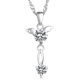 Quality and Quantity Assured Female Platinum Plating Titanium Necklace With Diamond