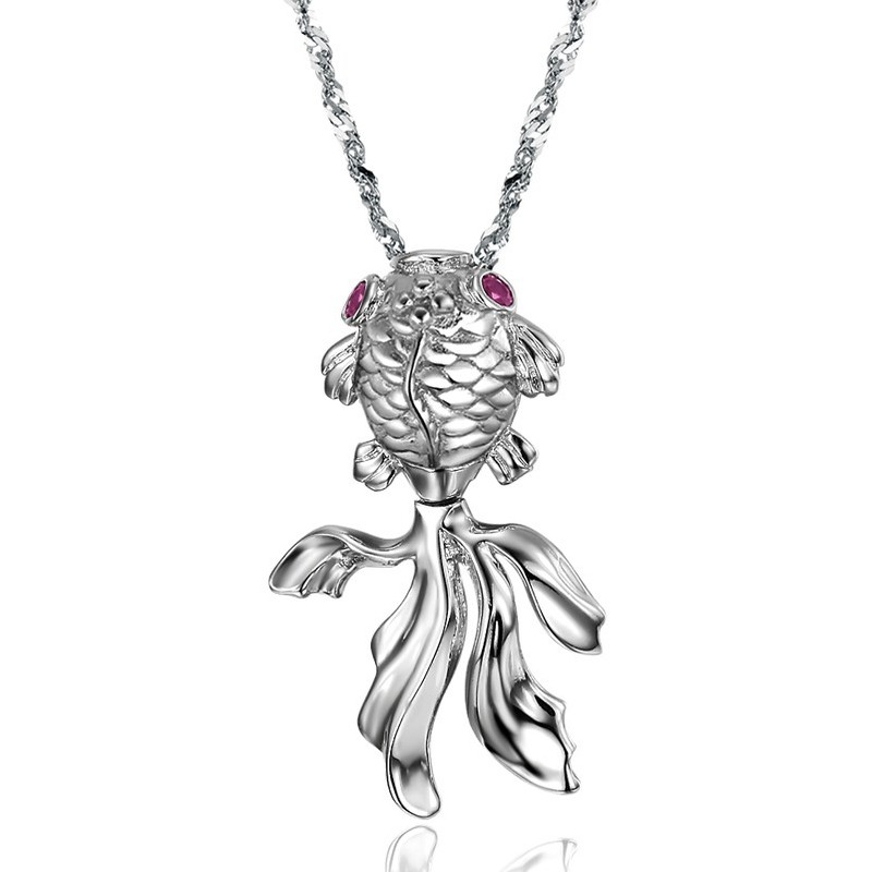 Easy to Use Female Fish Shape Platinum Plating Titanium Necklace 