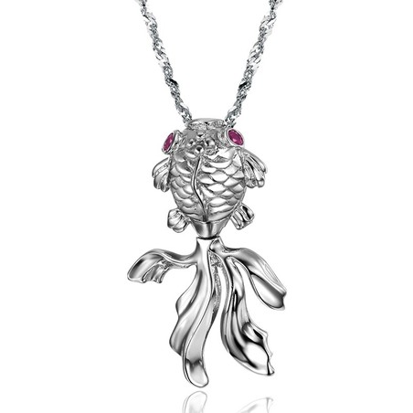 Easy to Use Female Fish Shape Platinum Plating Titanium Necklace 
