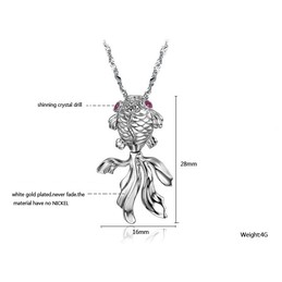 Easy to Use Female Fish Shape Platinum Plating Titanium Necklace 