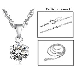 Stable Quality Female Platinum Plating Titanium Necklace With Diamond