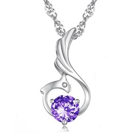 Excellent Quality Female Phoenix Shape Platinum Plating Titanium Necklace