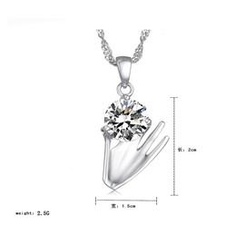 Wide Varieties Female Purple Platinum Plating Titanium Necklace With Diamond
