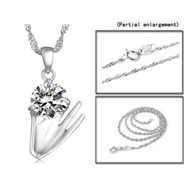 Wide Varieties Female Purple Platinum Plating Titanium Necklace With Diamond