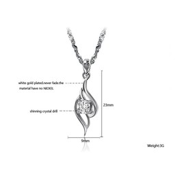 High Quality Female Feather Shape Platinum Plating Titanium Necklace  