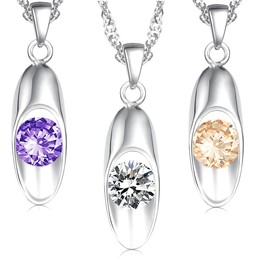 Quality and Quantity Assured Female Platinum Plating Titanium Necklace With Diamond