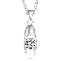 Quality and Quantity Assured Female Platinum Plating Titanium Necklace With Diamond