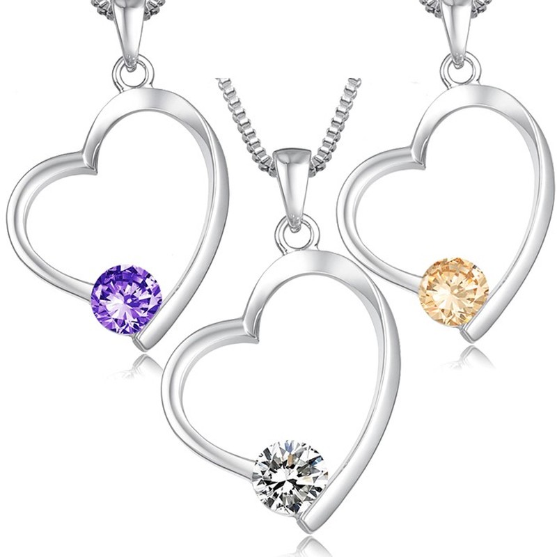 Wide Varieties Female Platinum Plating Titanium Necklace With Diamond